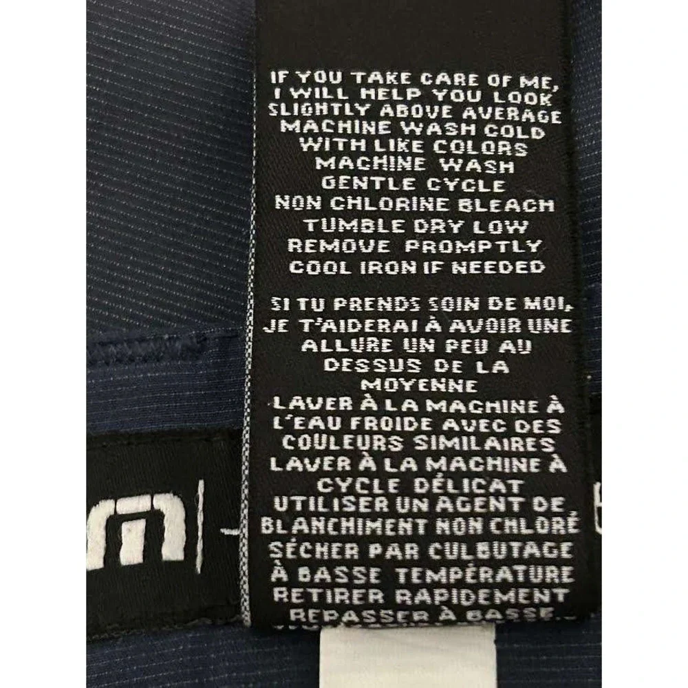 TravisMathew Beck Golf Shorts Mens 38 Navy Blue Stretch Flat Front Performance